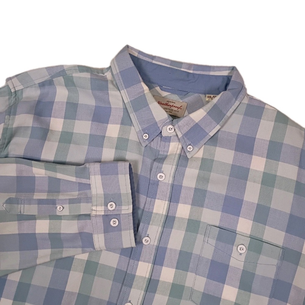 Weatherproof Vintage Men's Cotton Shirt Multicolor 2XL Button Up Long Sleeve